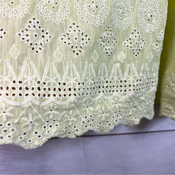 Lucky Brand Yellow Floral Doily Boho Tank Top Open Side Size XL - Picture 6 of 14